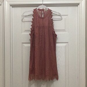 Paper Tee Lace Top in Soft Pink